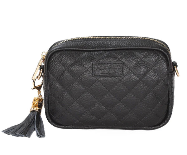 Pom Pom London - Mini City Black Quilted Bag