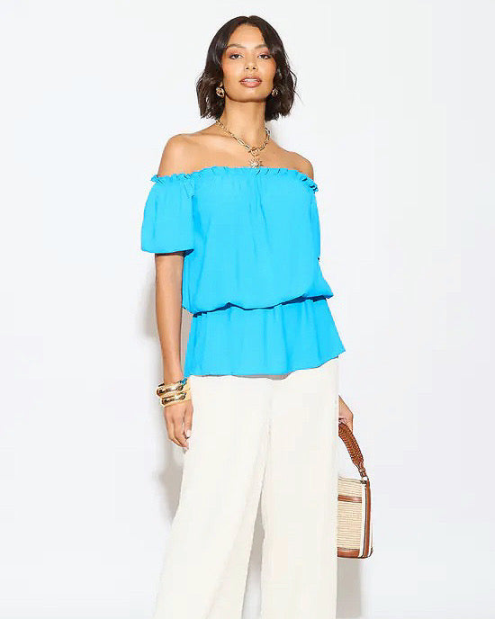 Aqua Bardot Off The Shoulder Top