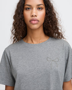 ICHI Grey Bow Tee