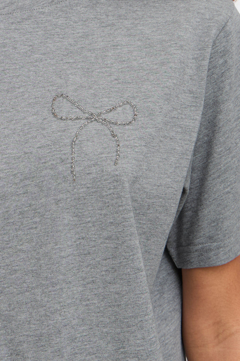 ICHI Grey Bow Tee