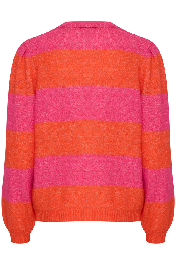 ICHI Pink & Orange Stripe Jumper