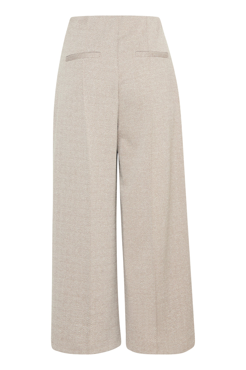 ICHI Kate Jacquard Cropped Trousers