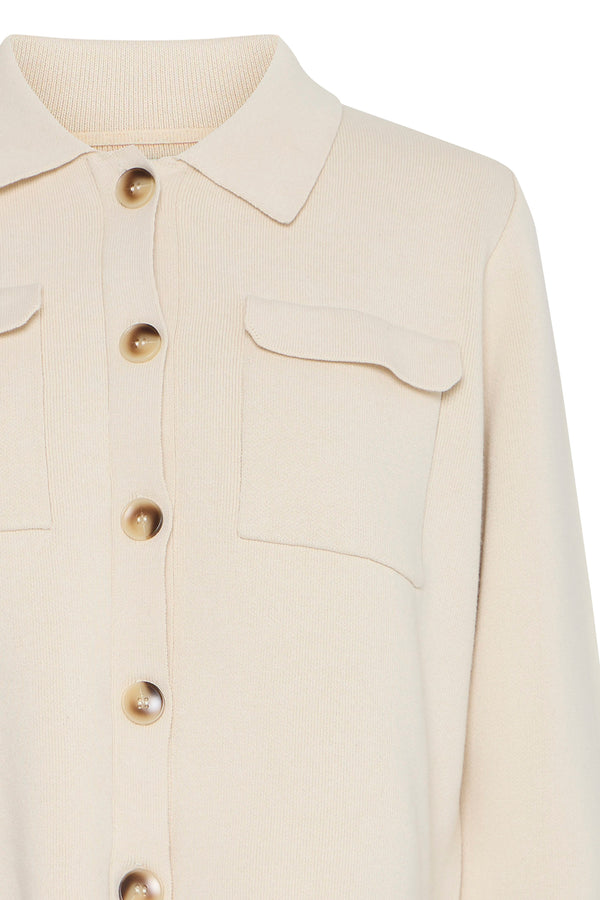 ICHI Lola Cream Knit Cardigan