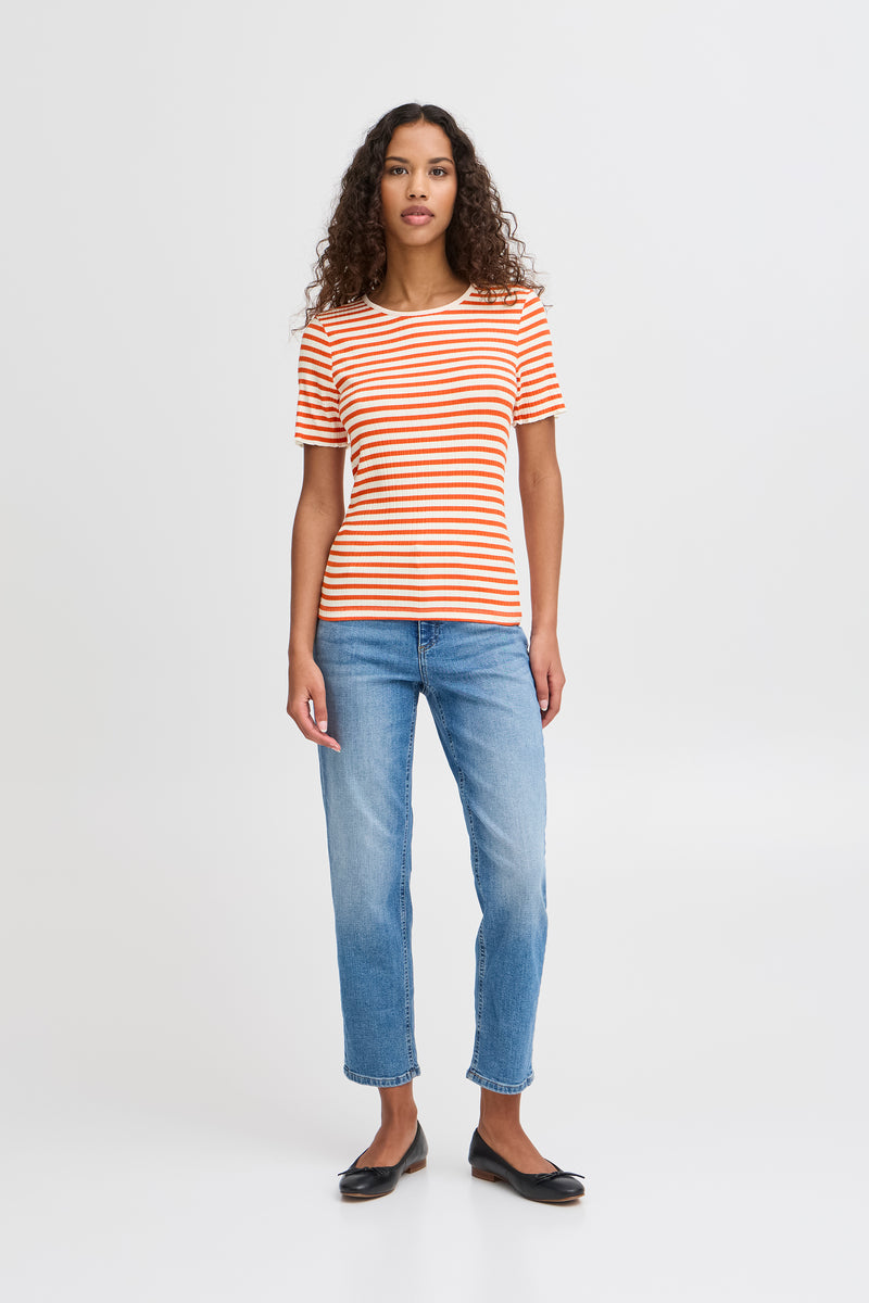 ICHI Cella Fiesta Stripe Ribbed Top