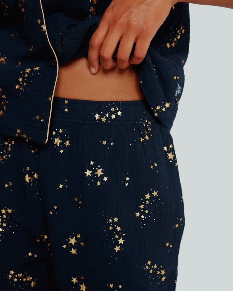 Navy Foil Star Pyjamas Set