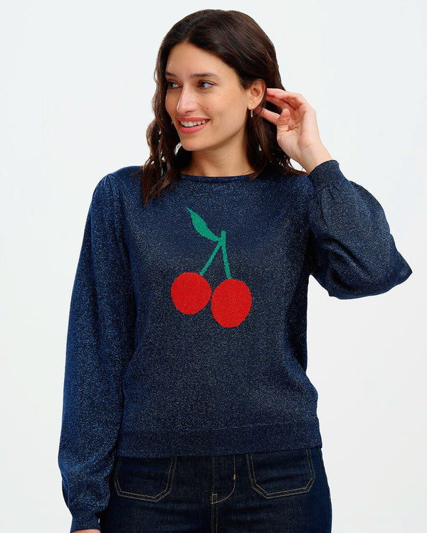 Sugarhill of Brighton - Cherry Blue Sparkly Jumper