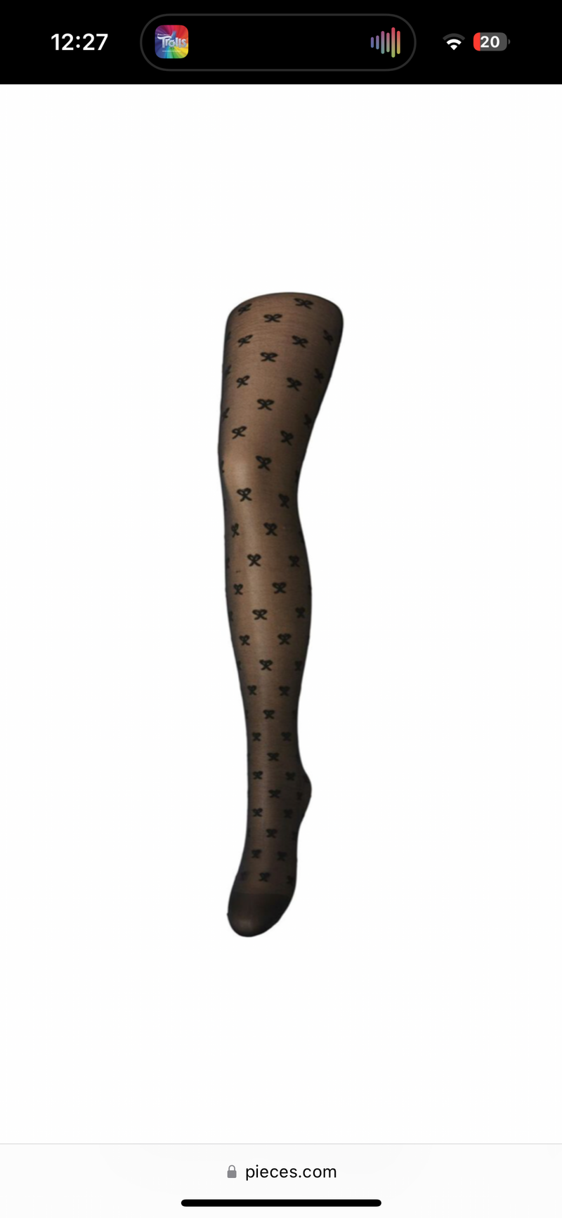 PIECES - Black Bow Tights