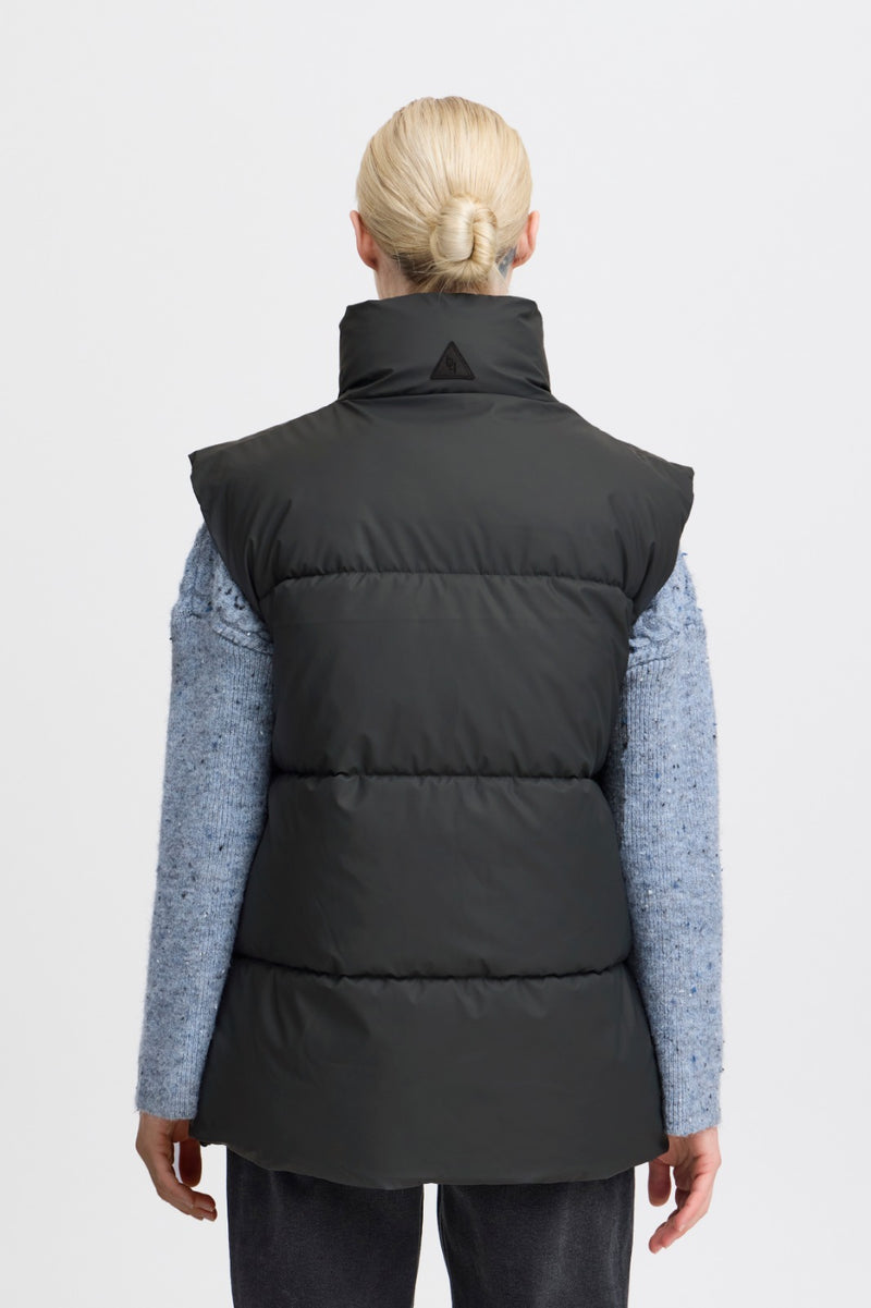 B.Young Charcoal Grey Puffer Gillet