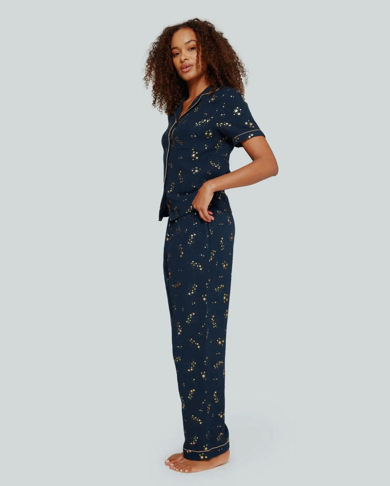 Navy Foil Star Pyjamas Set