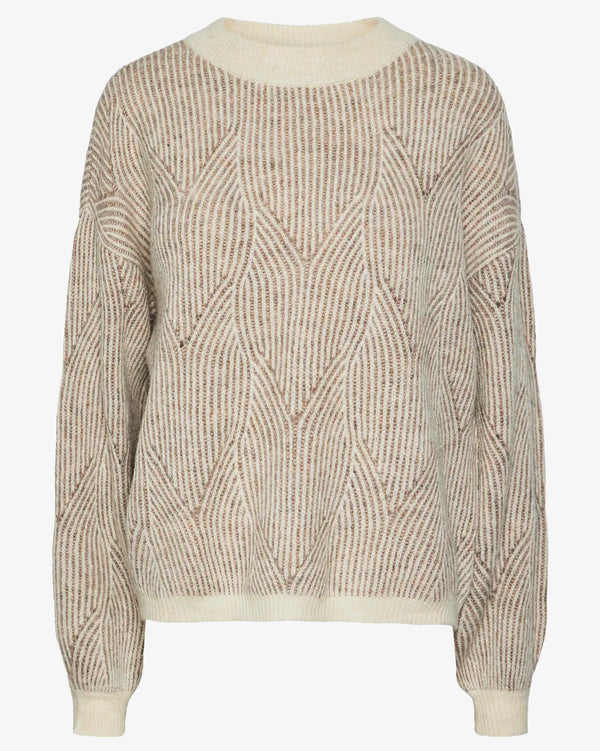 PIECES - Taupe Pattern Jumper