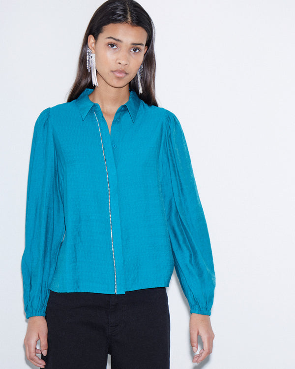 ICHI Harbour Blue Blouse