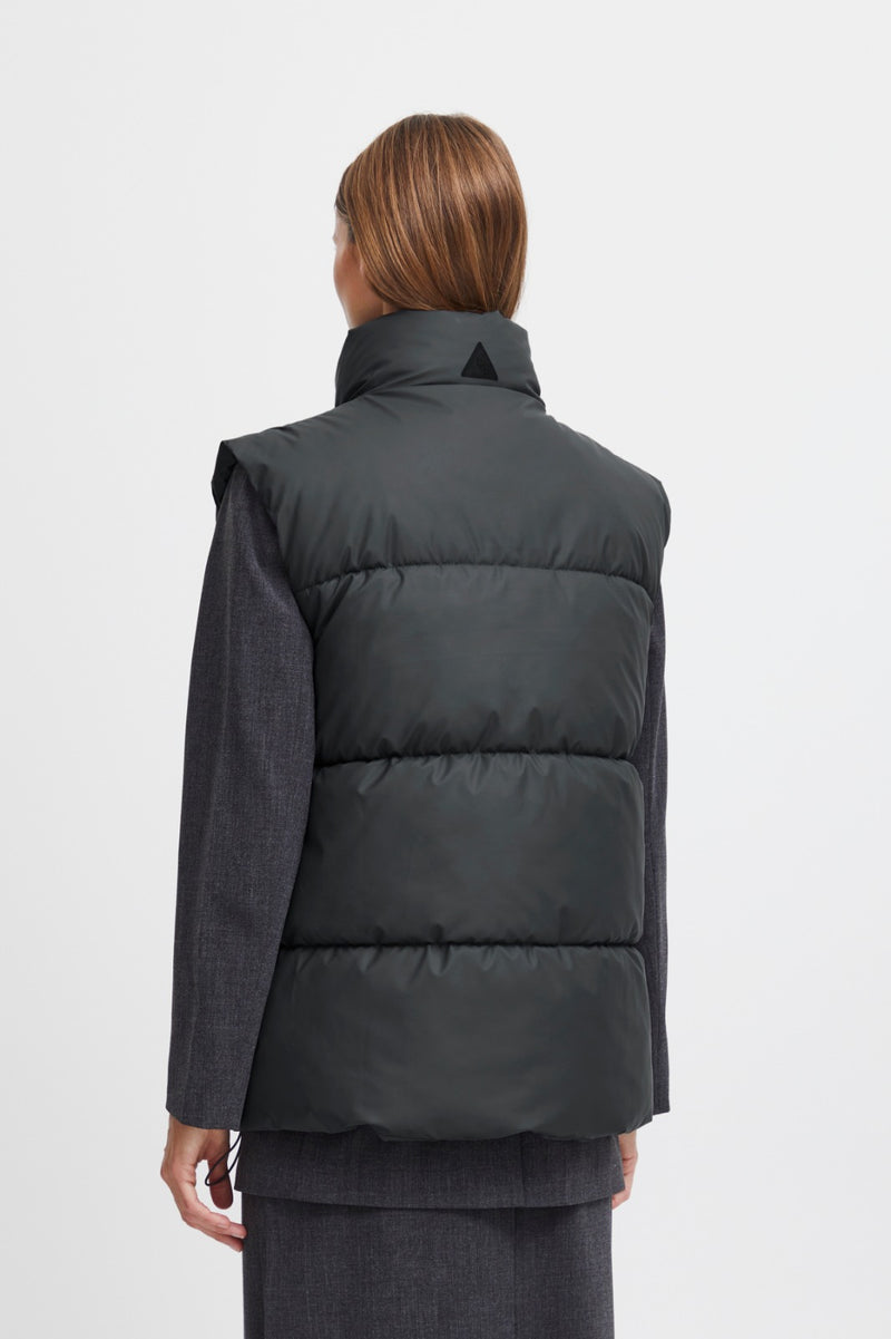 B.Young Charcoal Grey Puffer Gillet