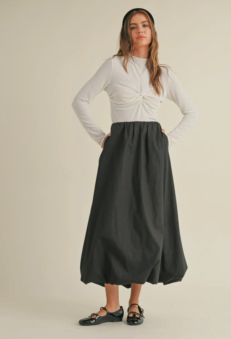 Mae Black Balloon Skirt