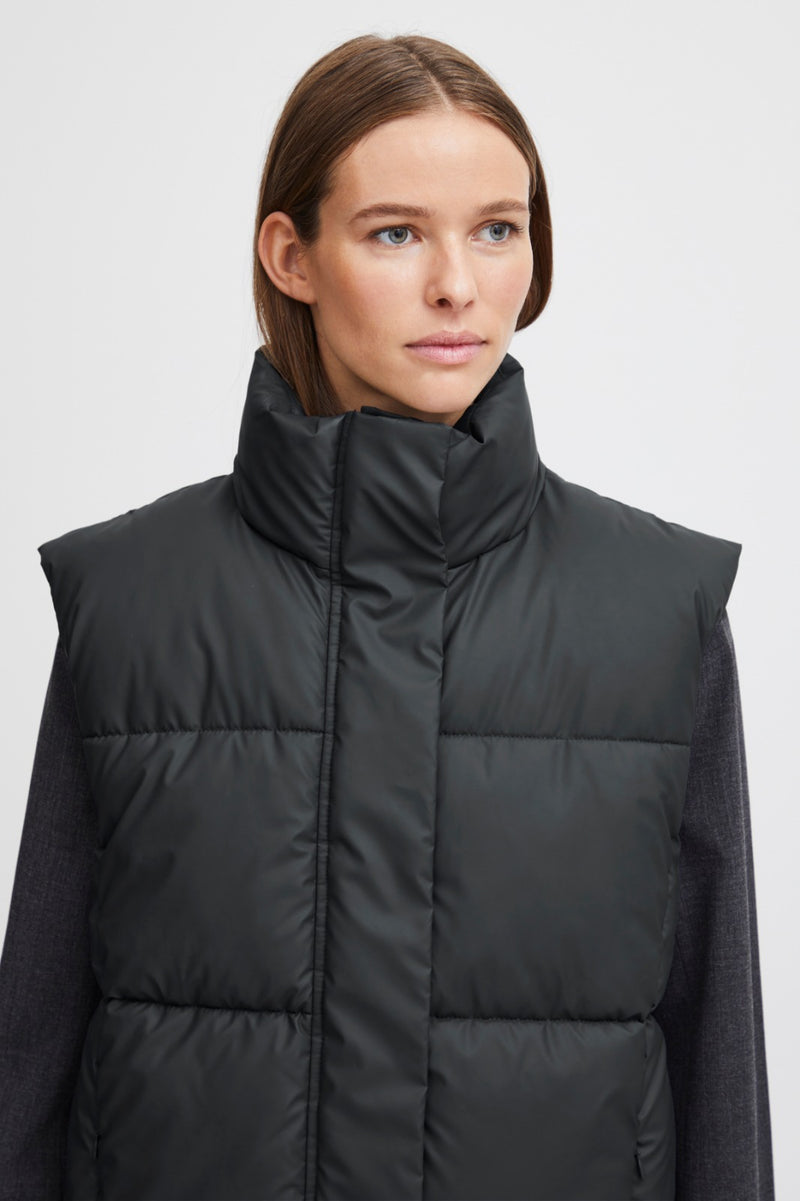 B.Young Charcoal Grey Puffer Gillet