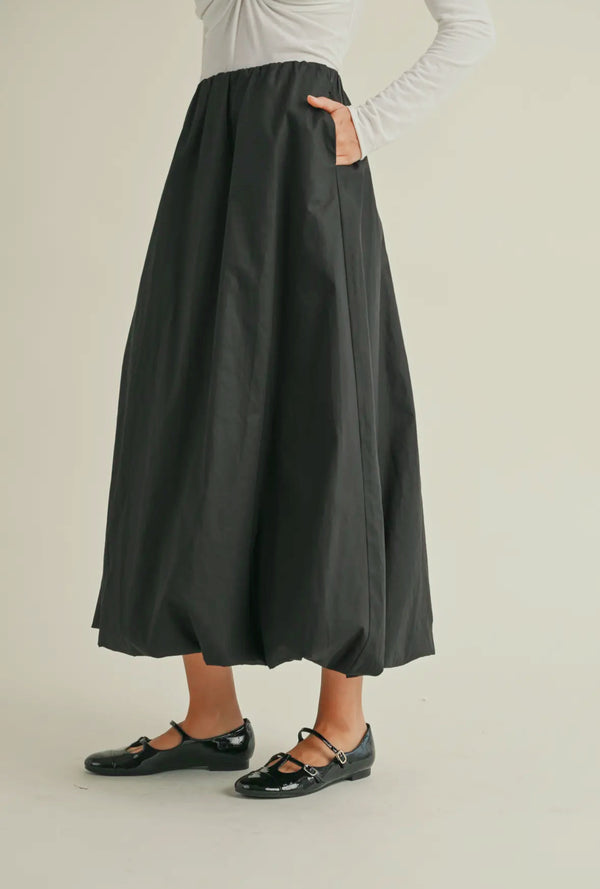 Mae Black Balloon Skirt