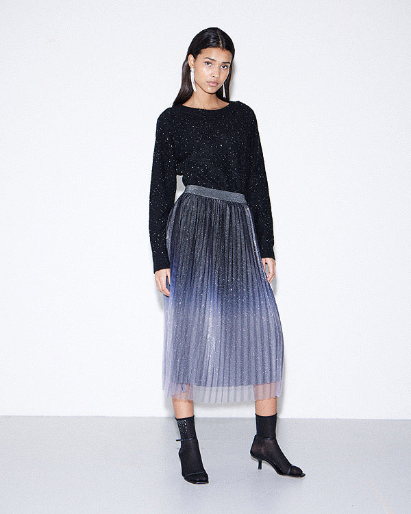 ICHI Glitter Pleated Skirt