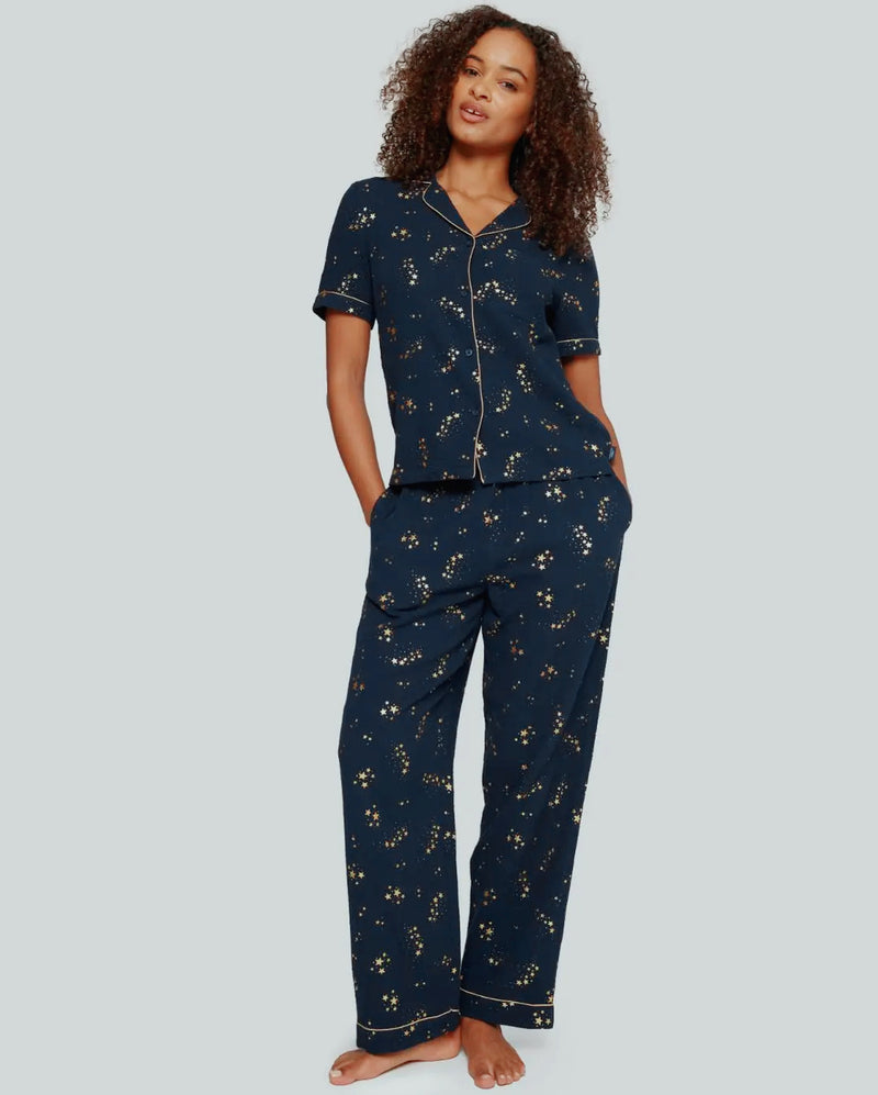 Navy Foil Star Pyjamas Set