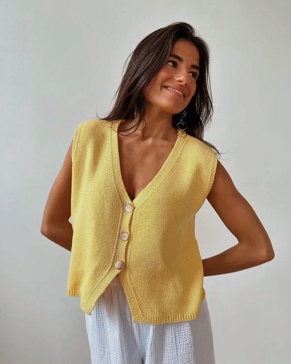 Rous Yellow Cotton Vest
