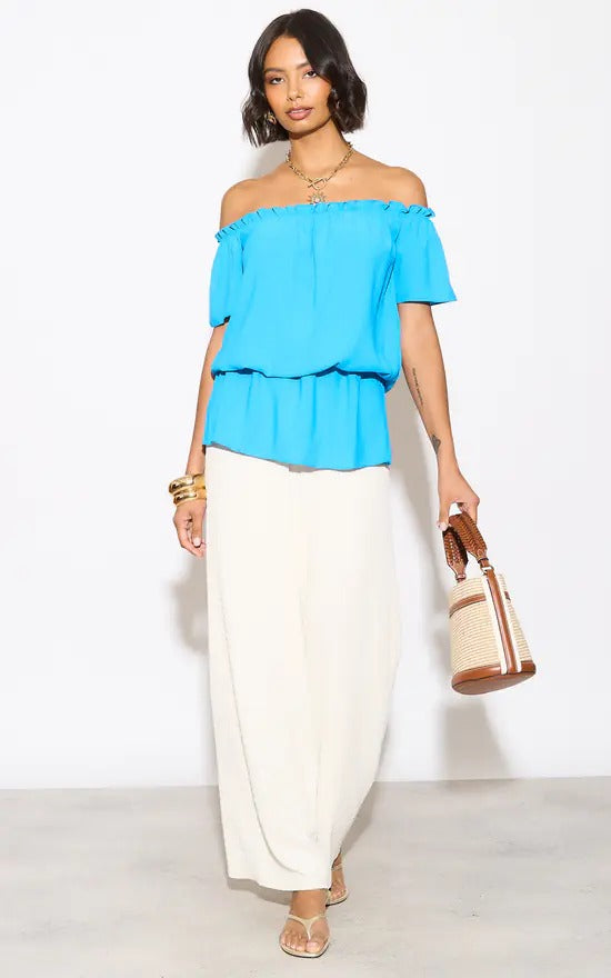 Aqua Bardot Off The Shoulder Top