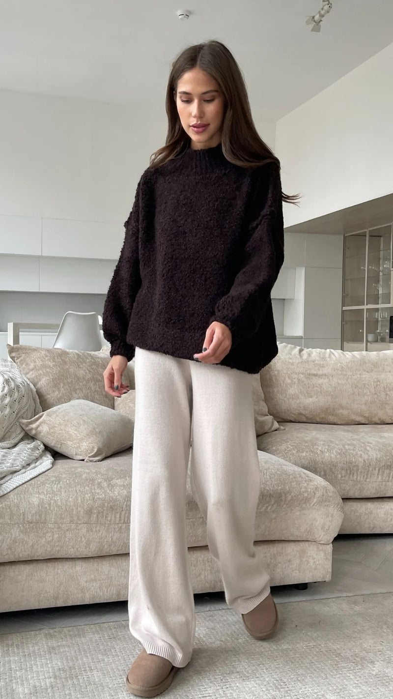 Jessica Chocolate Boucle Jumper