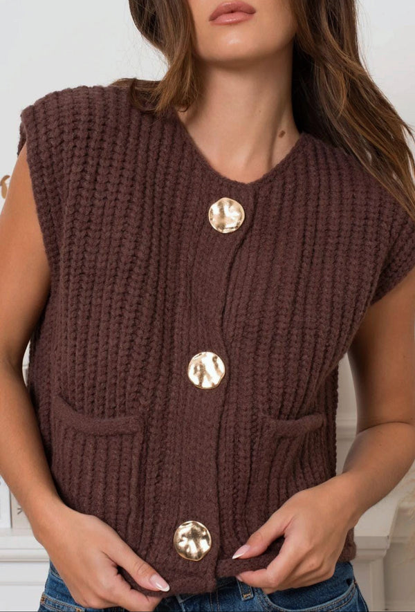 Winter - Chocolate Ribbed Waistcoat