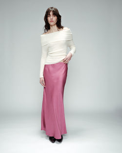 Grace & Mila - Pink Rose Satin Skirt