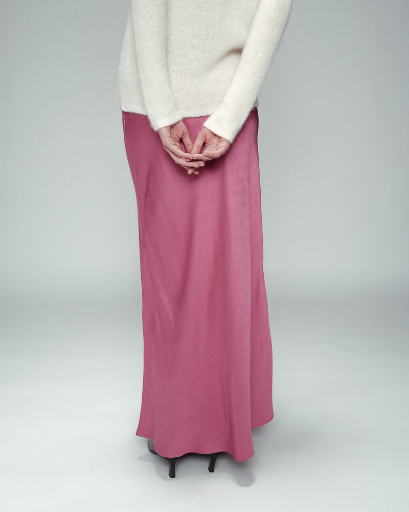 Grace & Mila - Pink Rose Satin Skirt