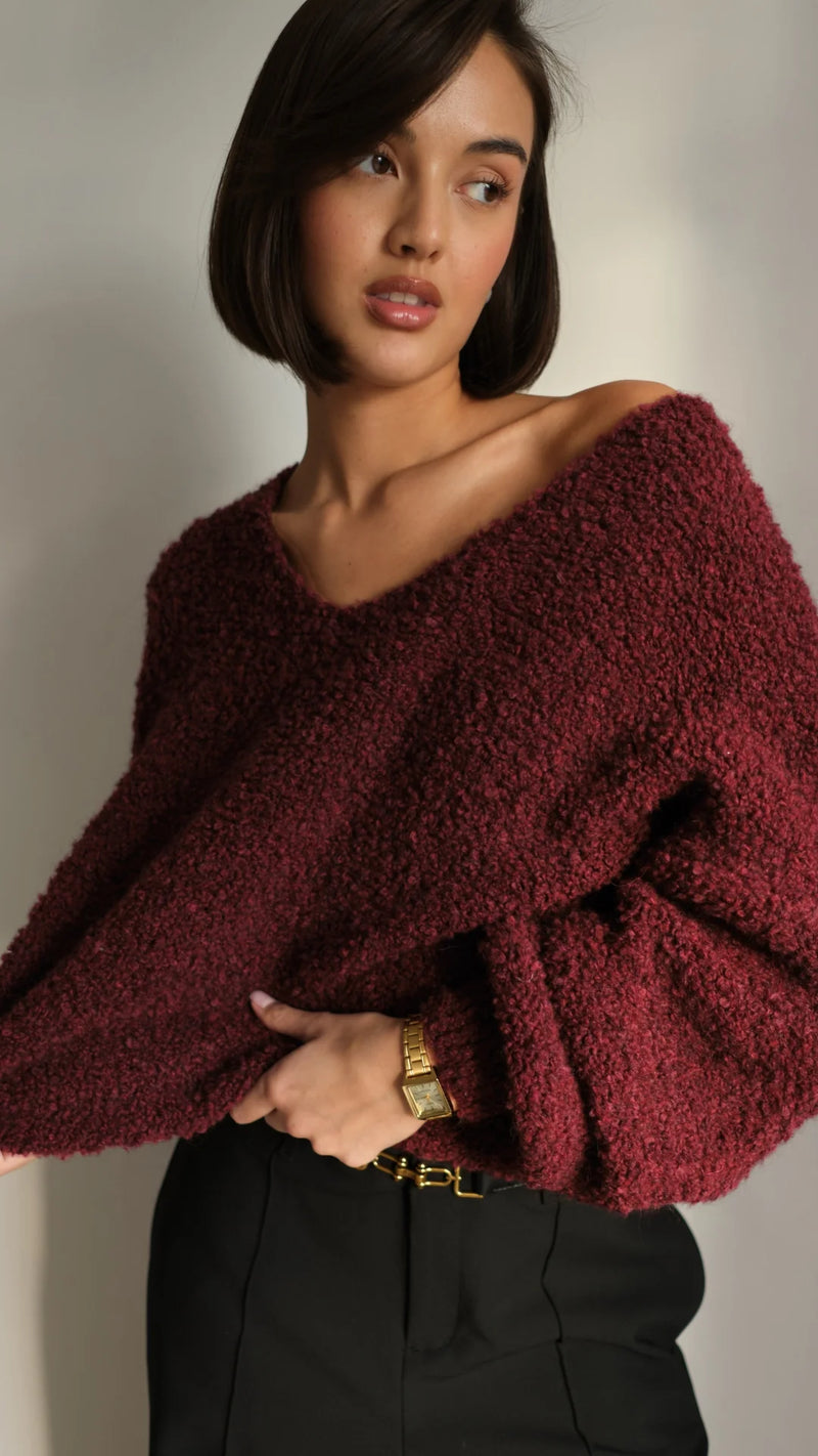 Jenny Bordeaux Boucle Jumper