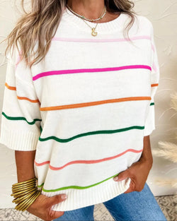 Rainbow Stripe Knit Jumper