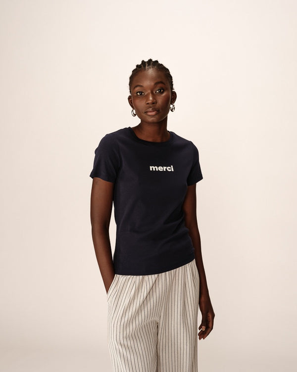 Grace & Mila - Merci Navy Tee