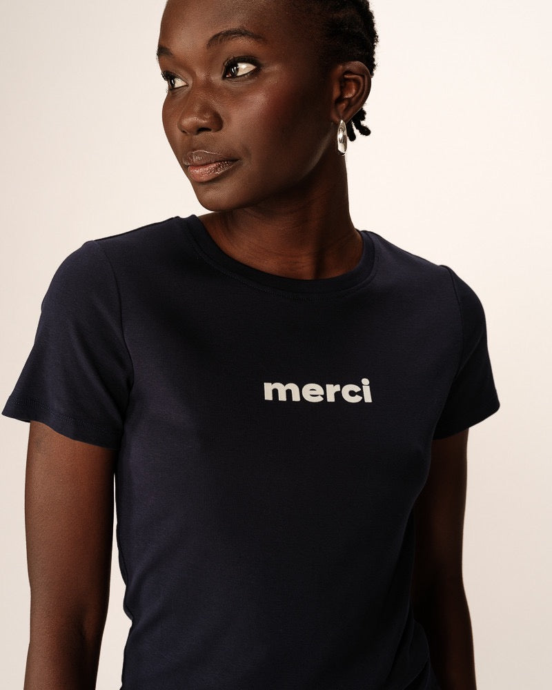 Grace & Mila - Merci Navy Tee