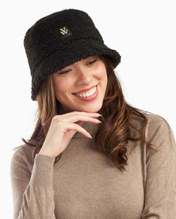 Vanessa Wu - Black Faux Sherling Hat