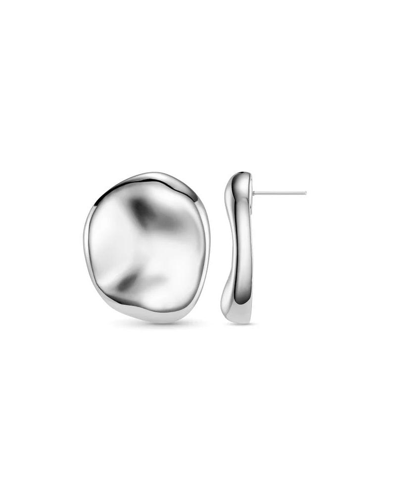 ORELIA - Pebble Stud Earrings Silver