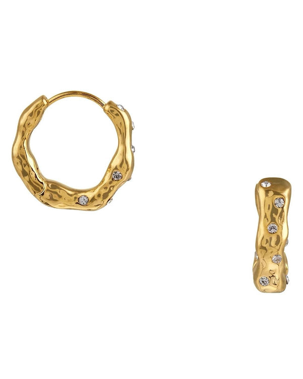 ORELIA - Molton Hoop Earrings with Swarovski Crystals