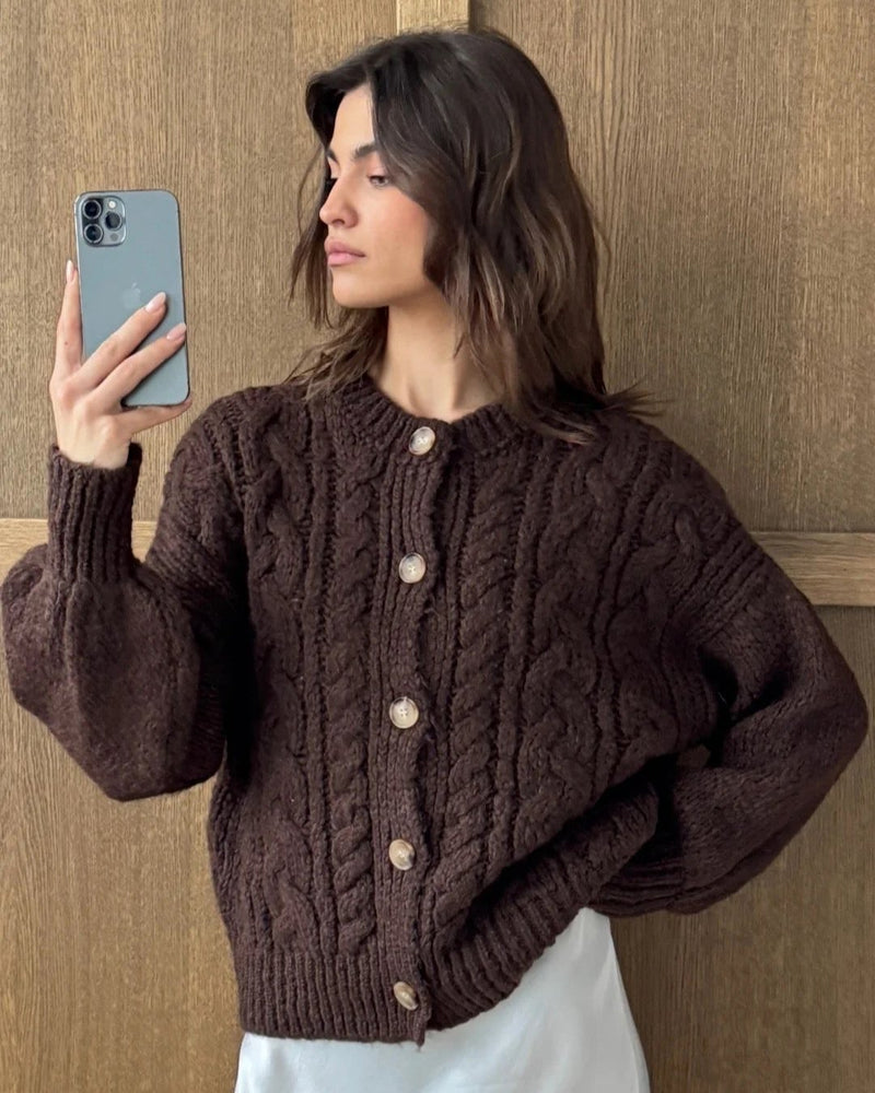 Evie Cocoa Cardigan