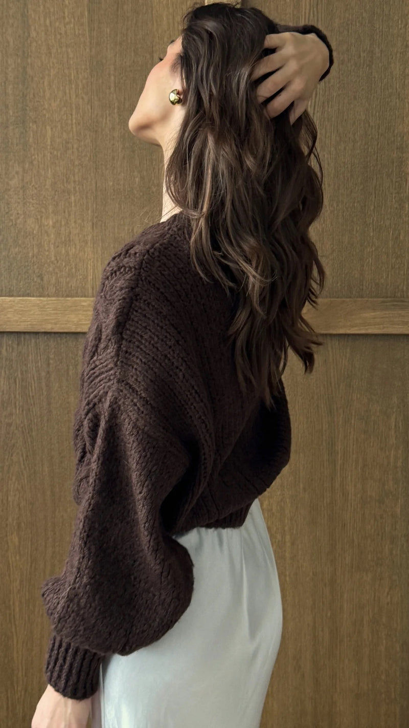 Evie Cocoa Cardigan