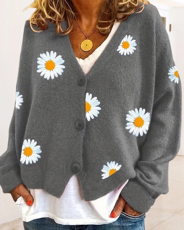 Grey Daisy Cardigan