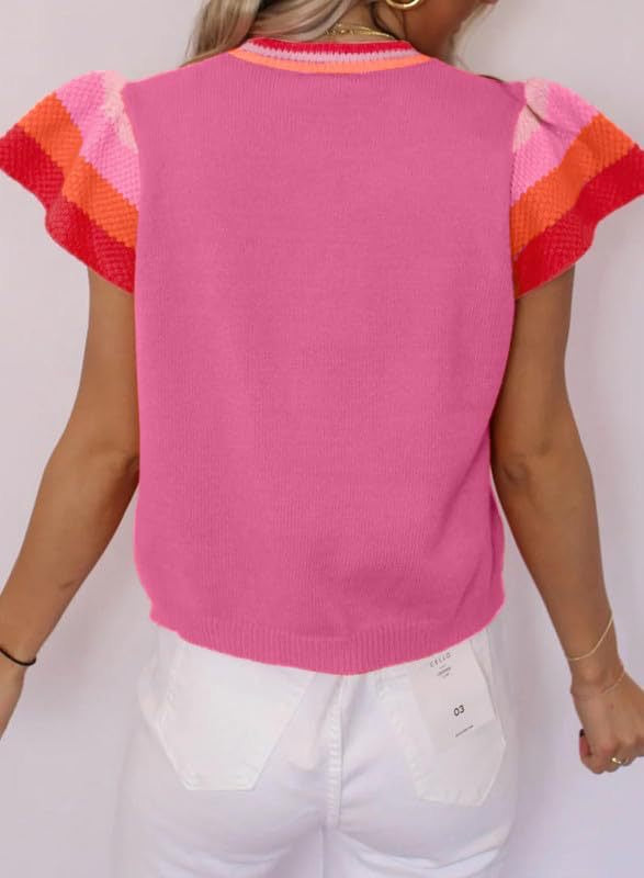 Pink Rainbow Sleeve Top