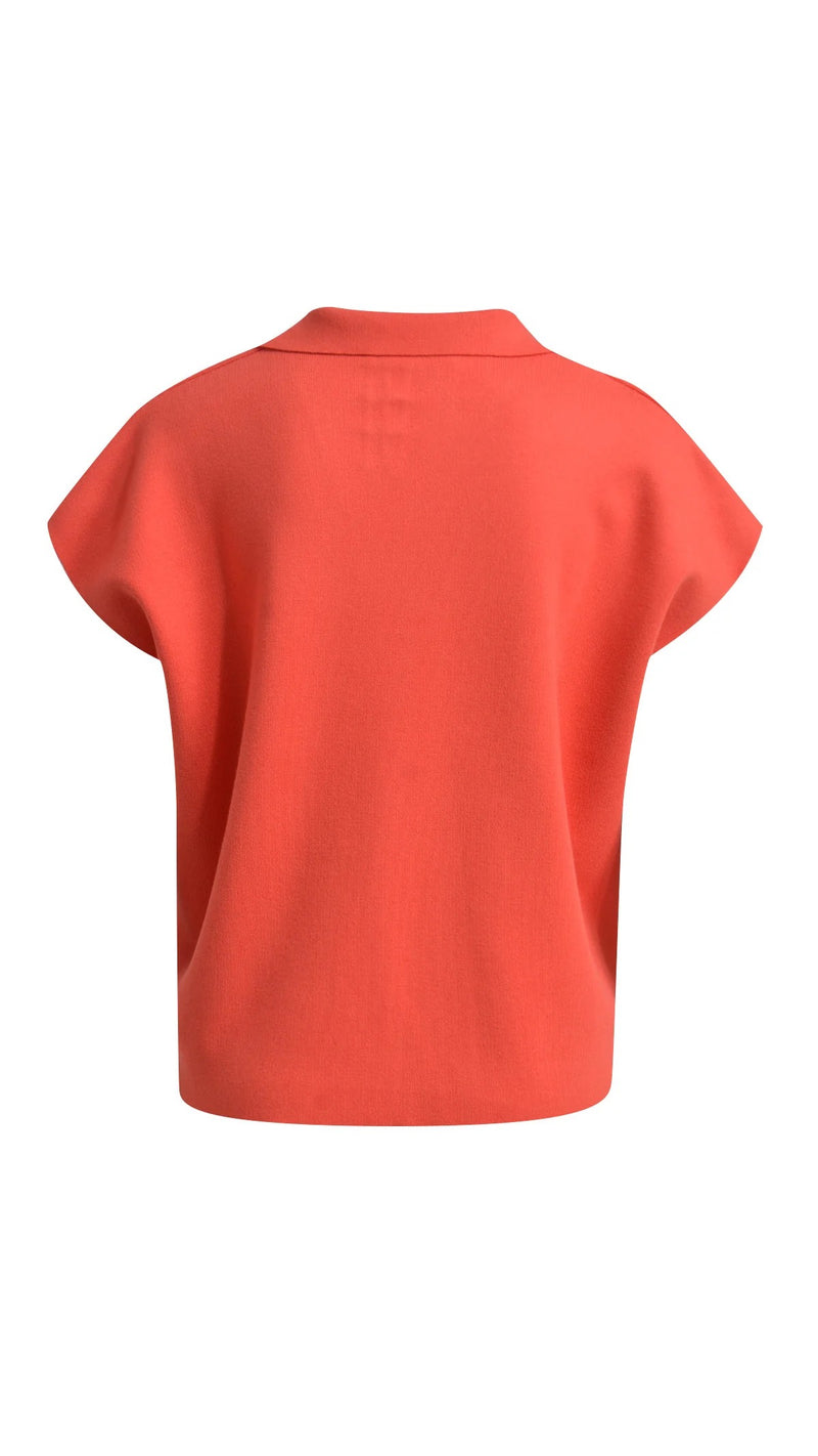 Smith & Soul - Fire Red Collar Knit Top