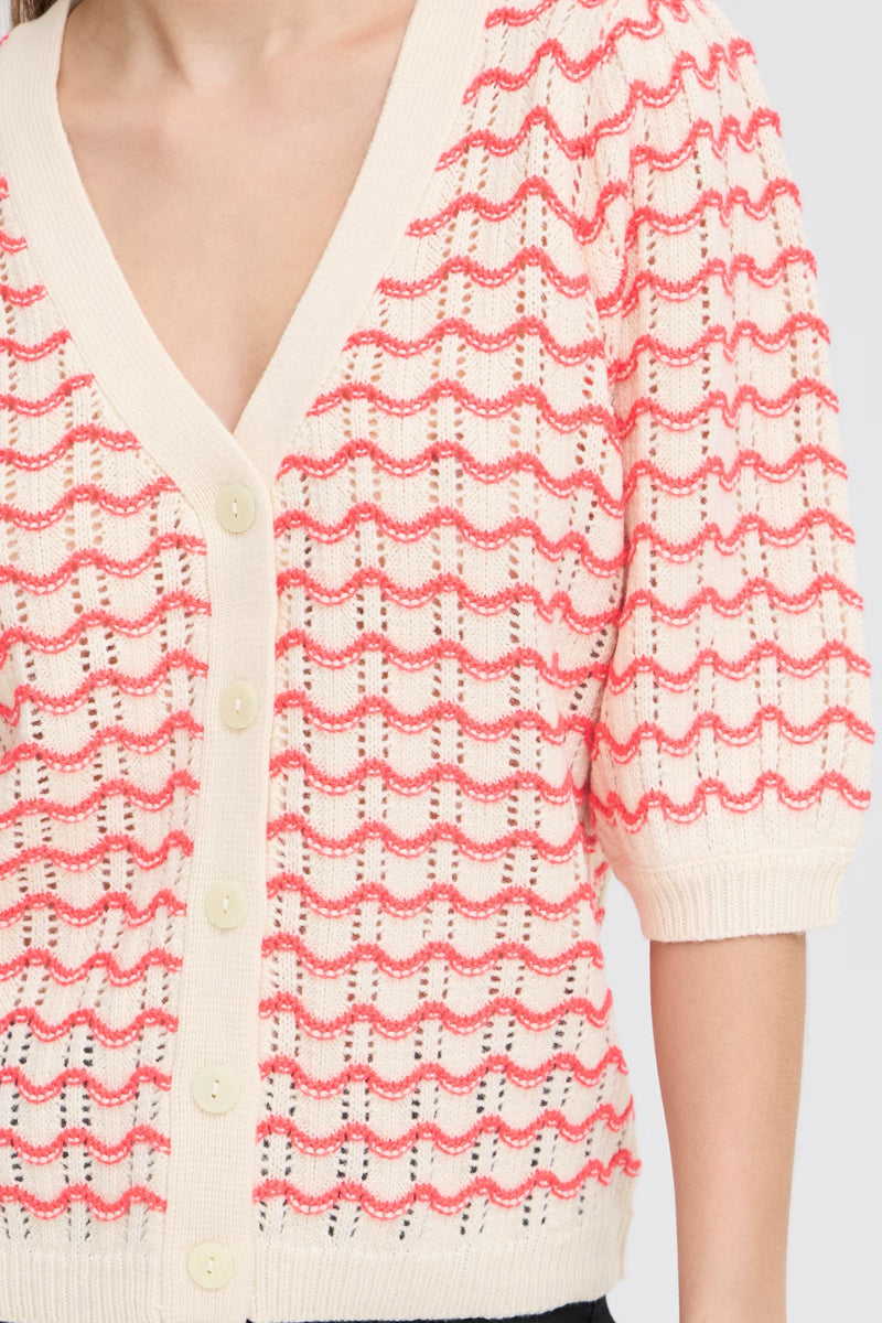 ICHI Geranium Knitted Cardigan