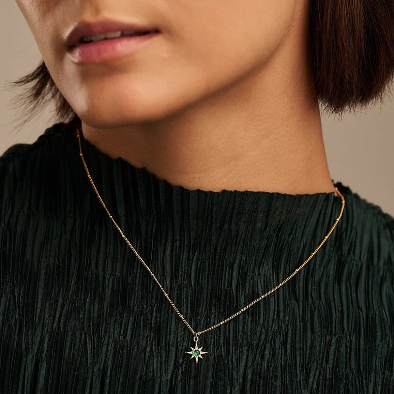 ORELIA - Emerald Green Star Necklace