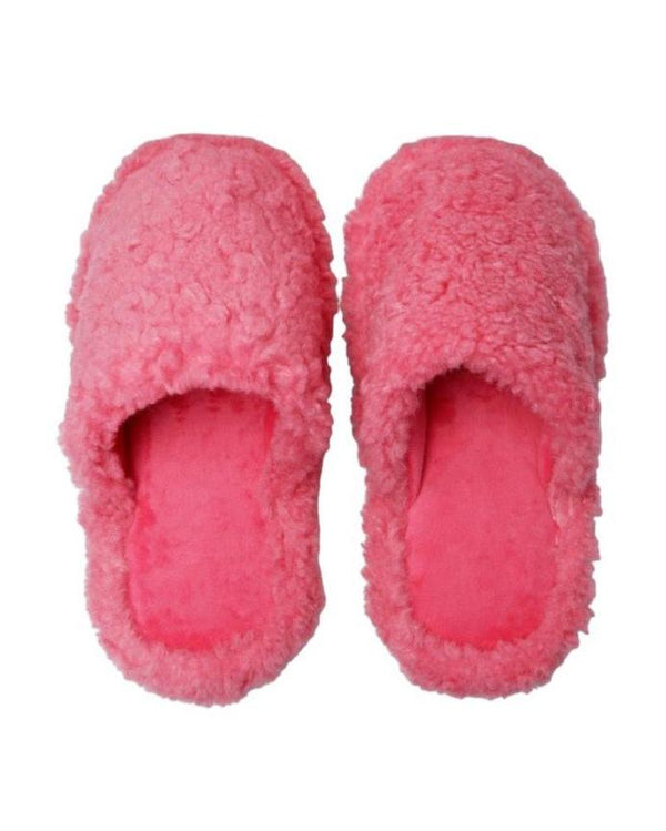 Pink Boucle Fluffy Slippers