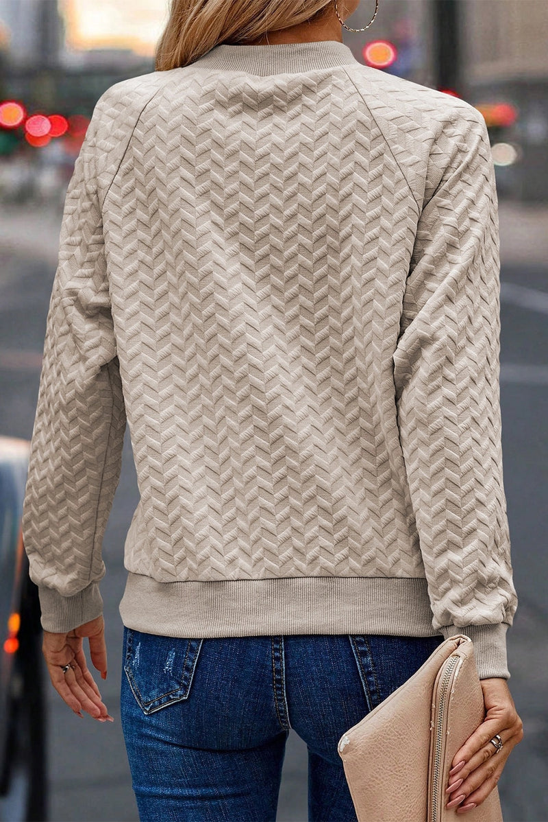 Cream Textured Sweatshirt