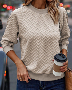 Cream Textured Sweatshirt