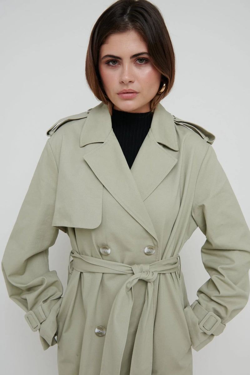 River Olive Oversized Trench