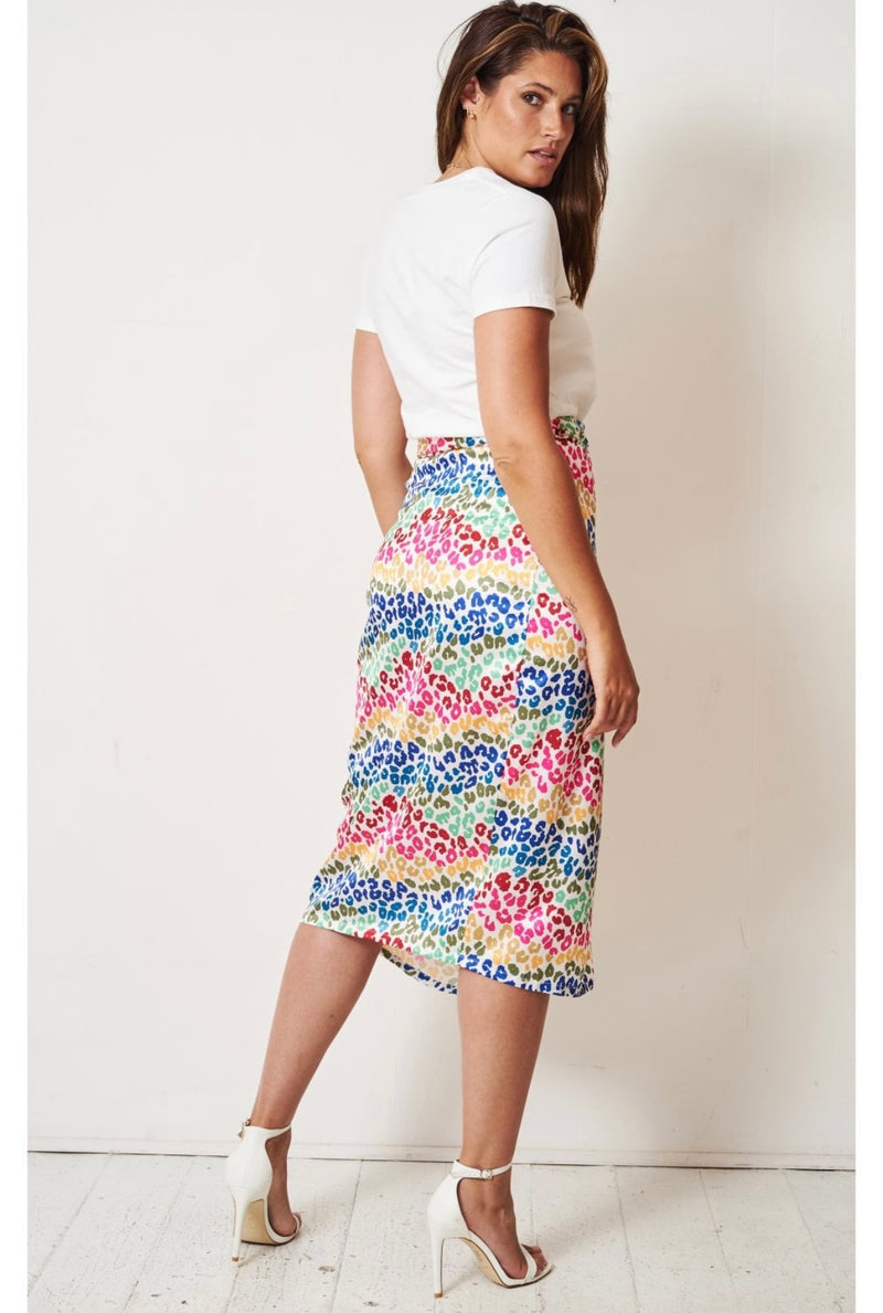 Rainbow Leopard Wrap Skirt