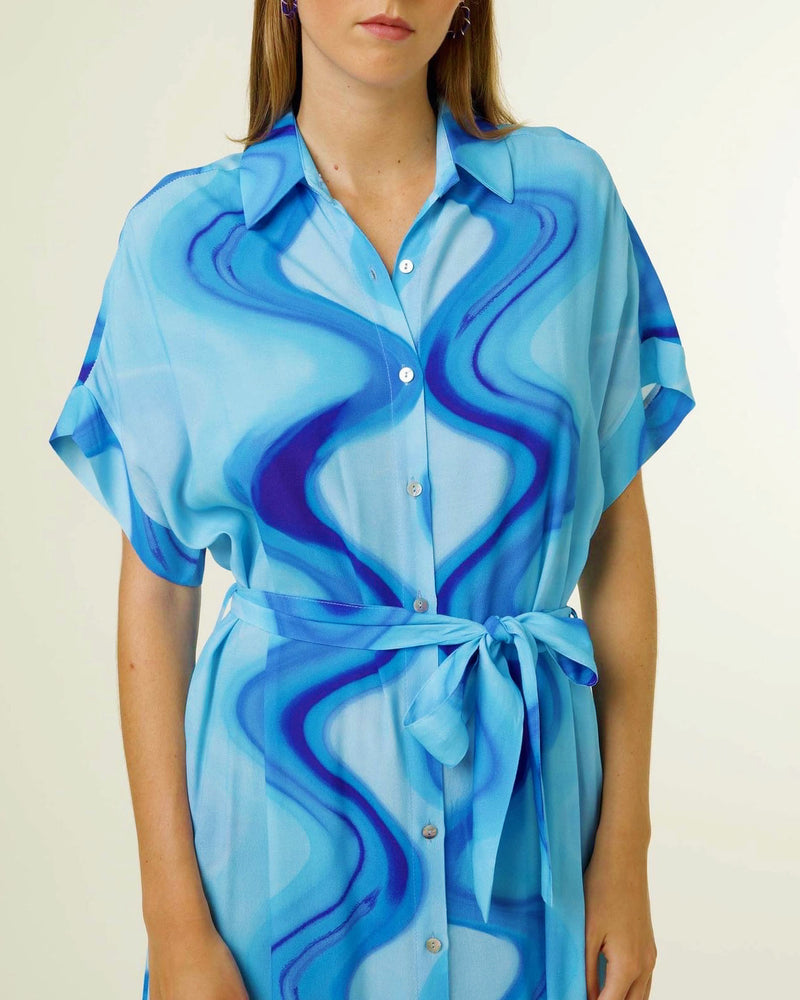FRNCH - Edwige Blue Swirl Dress