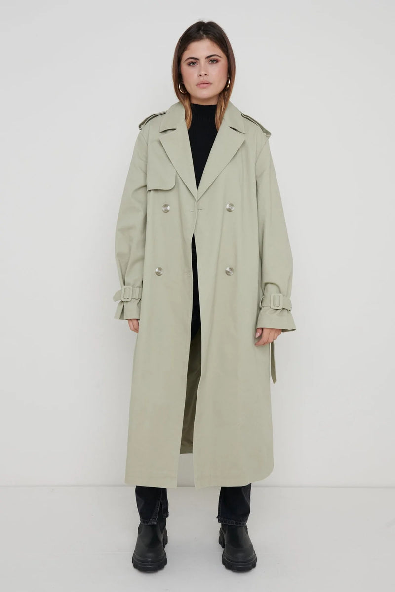 River Olive Oversized Trench